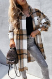 Casual Street Plaid Contrast Turndown Collar Tops