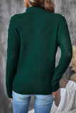 Casual Daily Solid Color Zipper Weave Contrast Turndown Collar Tops