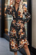 Street Elegant Floral Print Ruffle V Neck A Line Dresses