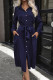 Casual Street Solid Color Lace Up Buttons Turndown Collar Shirt Dresses