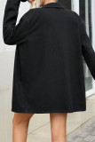 Casual Solid Color Buttons Turndown Collar Long Sleeve Loose Denim Jacket