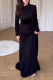 Prom Elegant Solid Color Patchwork O Neck Evening Dresses