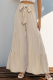 Casual Solid Color Lace Up Ruffle Loose High Waist Wide Leg Solid Color Bottoms