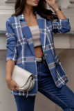 Casual Daily Plaid Buttons Contrast Turn-back Collar Outerwear