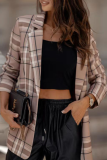 Casual Daily Plaid Buttons Contrast Turn-back Collar Outerwear