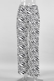 Casual Street Pocket Contrast Loose High Waist Straight Full Print Bottoms