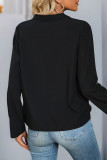 Casual Street Solid Color Buttons Zipper V Neck Tops