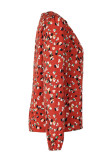 Daily Elegant Flowers Patchwork Contrast V Neck Tops