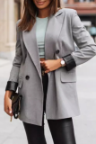 Casual Daily Solid Color Buttons Turn-back Collar Outerwear