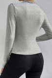 Casual Daily Solid Color Ruched Half A Turtleneck Tops