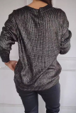 Casual Daily Solid Color Patchwork V Neck Tops