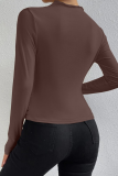 Casual Daily Solid Color Ruched Half A Turtleneck Tops