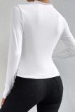 Casual Daily Solid Color Ruched Half A Turtleneck Tops