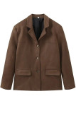 Casual Street Solid Color Buttons Turndown Collar Outerwear