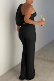 Sexy Street Solid Color Strapless Sleeveless Two Pieces
