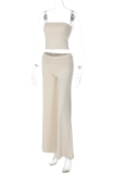 Sexy Street Solid Color Strapless Sleeveless Two Pieces