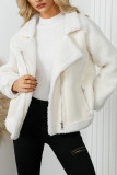 Casual Street Solid Color Patchwork Zipper Contrast Turndown Collar Outerwear