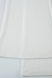 Casual Daily Solid Color Hollow Out Buttons O Neck Long Sleeve Two Pieces