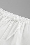 Casual Solid Color Pocket Turndown Collar Long Sleeve Two Pieces