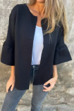 Casual Daily Solid Color Ruffle Outerwear