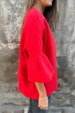 Casual Daily Solid Color Ruffle Outerwear