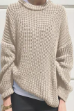 Casual Daily Solid Color Weave O Neck Tops