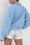 Casual Daily Solid Color Buttons Turndown Collar Tops