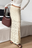 Sexy Solid Color Lace Straight Solid Color Bottoms
