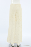Sexy Solid Color Lace Straight Solid Color Bottoms