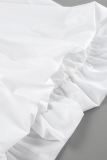 Casual Solid Color Ruched Square Neck Sling Dresses