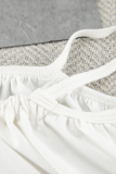 Casual Solid Color Knotted Strap Design U Neck Sleeveless Three Pieces