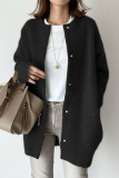 Casual Solid Color Gross O Neck Outerwear(wool felt style)