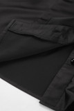 Casual Solid Color Buttons Ruffle Mandarin Collar Tops