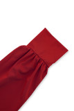 Daily Elegant Solid Color Slit With Belt V Neck Wrapped Skirt Dresses