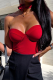Sexy Solid Color Patchwork V Neck Skinny Bodysuits