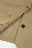 Casual Daily Solid Color Buttons Turndown Collar Outerwear