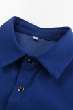 Casual Daily Solid Color Buttons Turndown Collar Tops