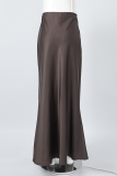 Elegant Solid Color Zipper Regular High Waist Solid Color Bottoms