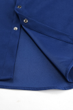 Casual Daily Solid Color Buttons Turndown Collar Tops
