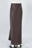 Elegant Solid Color Zipper Regular High Waist Solid Color Bottoms
