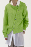 Casual Solid Make Old Buttons O Neck Outerwear