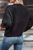 Casual Street Heart Shaped Patchwork Contrast O Neck Tops