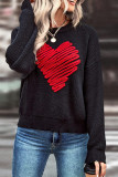 Casual Street Heart Shaped Patchwork Contrast O Neck Tops