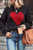 Casual Street Heart Shaped Patchwork Contrast O Neck Tops