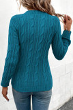 Casual Solid Color Weave O Neck Tops