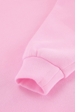 Casual Solid Color Patchwork fleece-lined O Neck Long Sleeve Two Pieces