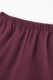 Casual Daily Solid Color Pocket Buttons Turndown Collar Long Sleeve Two Pieces