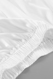 Daily Elegant Solid Color Pleated Loose High Waist Type A Solid Color Bottoms