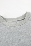 Casual Street Solid Color Draw String Pocket O Neck Long Sleeve Two Pieces