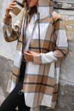 Casual Plaid Irregular Zipper Contrast Hooded Outerwear